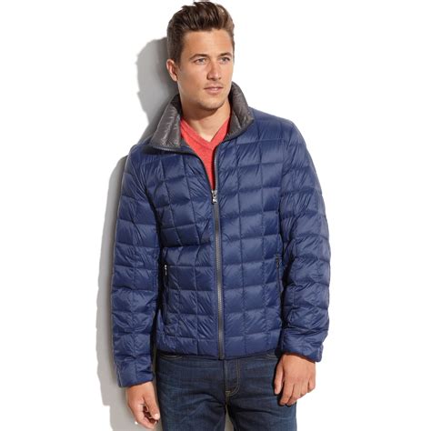 michael kors blue puffer jacket mens|Michael Kors puffer jacket packable.